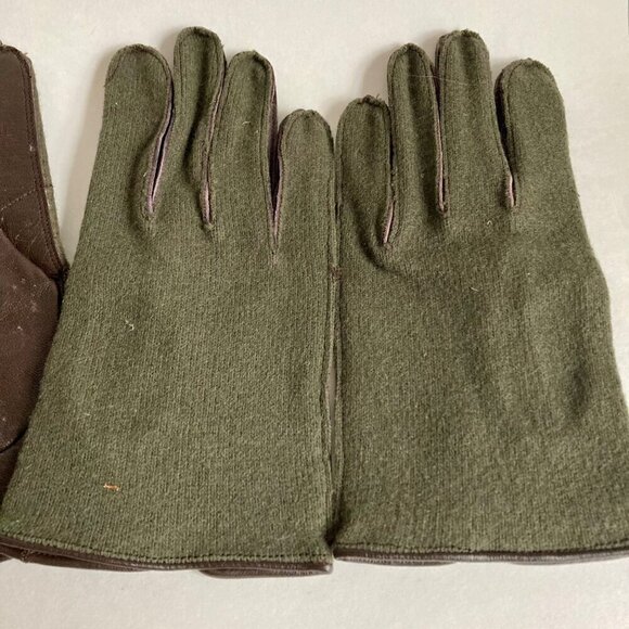 Vintage Lot 2 Pairs European Military Gloves Leather Wool - Picture 3 of 7